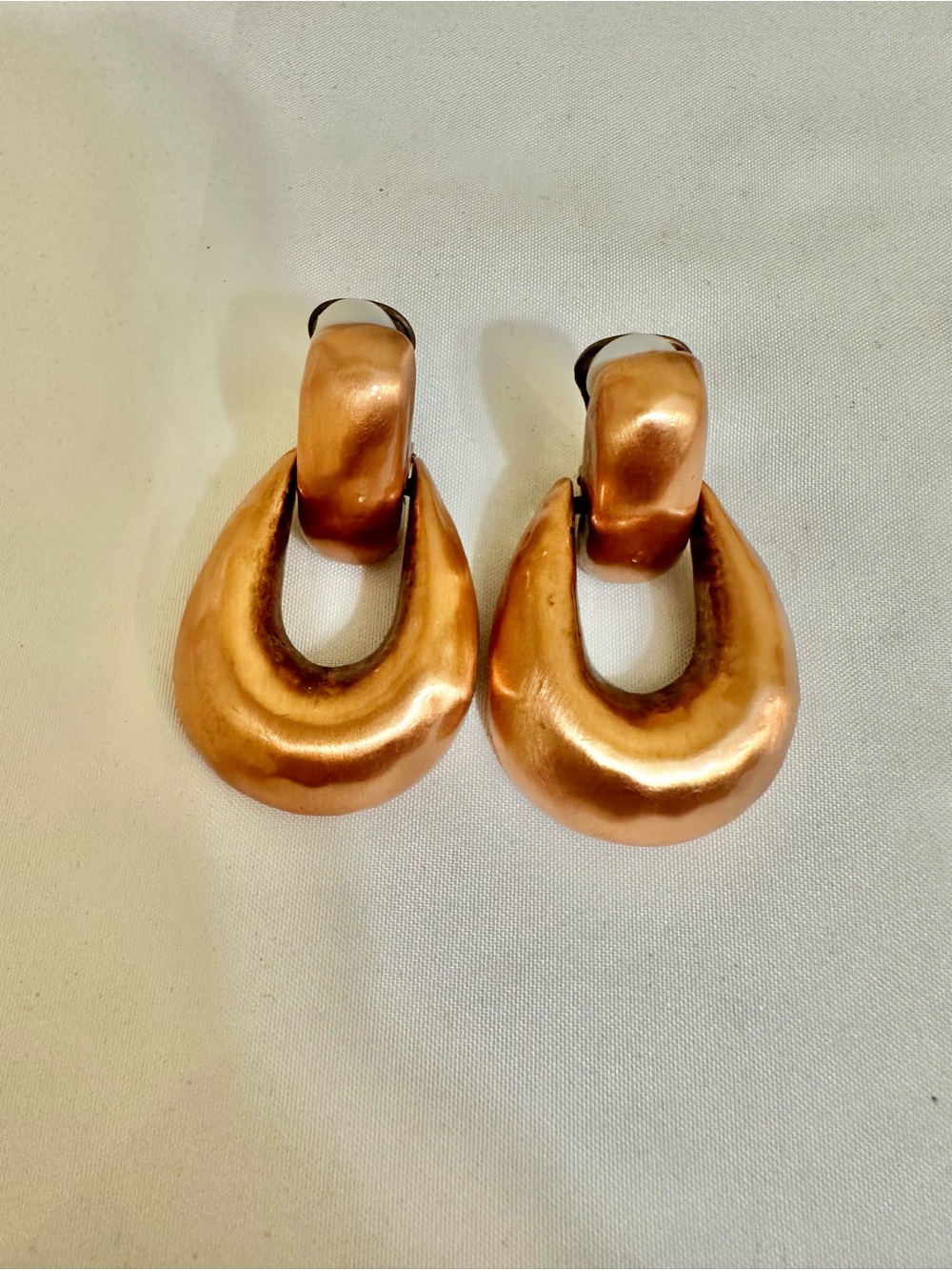 Vintage Bold Copper-Tone Door Knockers Earrings